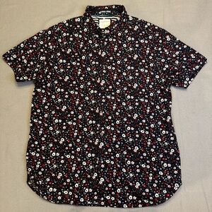 Denim & Flower Ricky Singh Men Short Sleeve Button Shirt Floral Maximalist Crisp